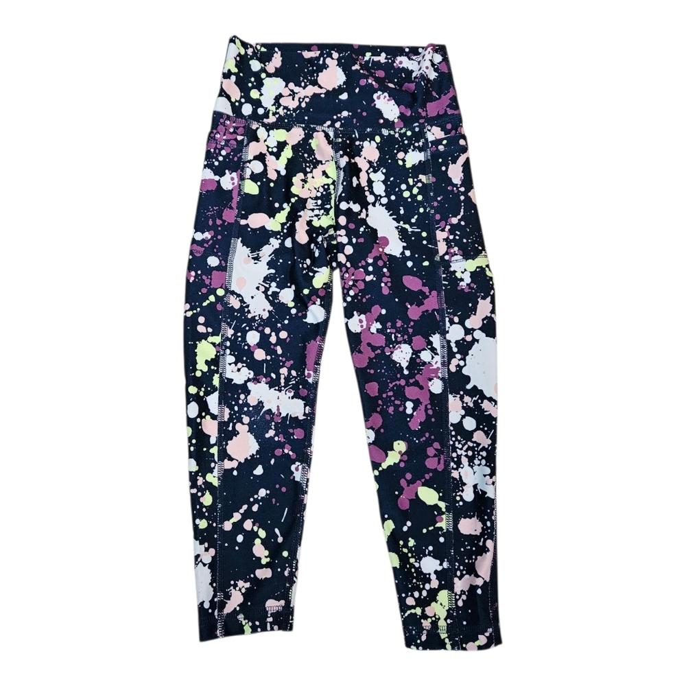 DSG Girl's Leggings Splatter Print Size XS 6-7 Navy